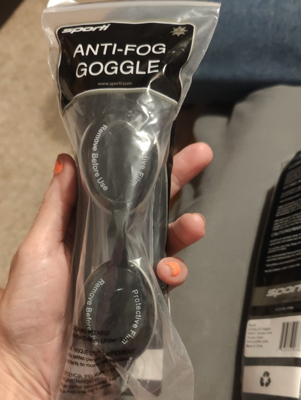 Sporti Black Anti-Fog Swim Goggles